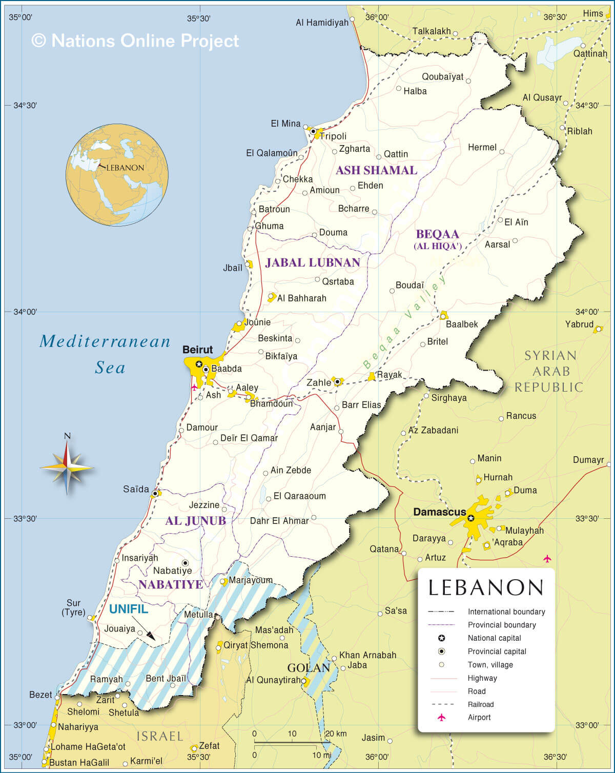 libanon karte