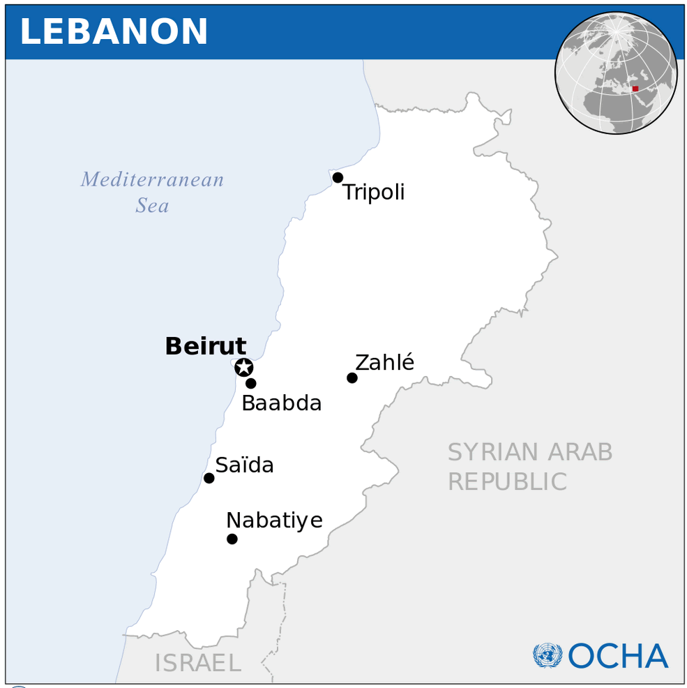 libanon lage karte