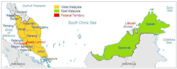 karte von malaiischsia