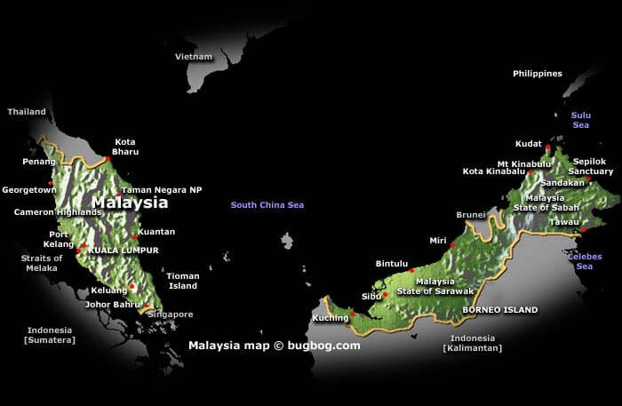karte von malaiischsia
