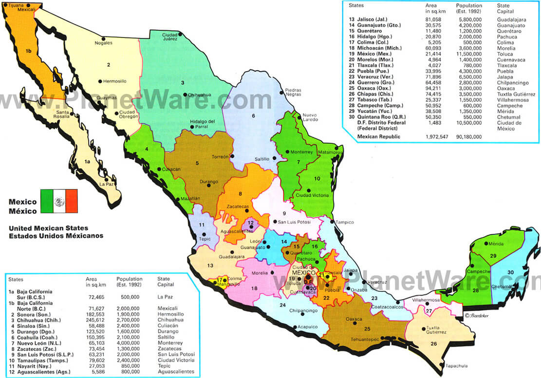 mexiko staats karte