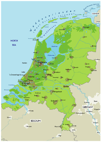 physikalisch karte niederlande