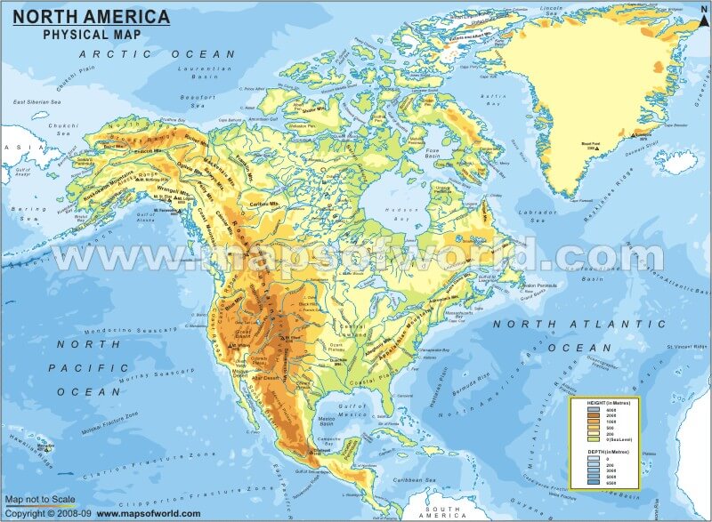 nordlich amerika karte kontinent