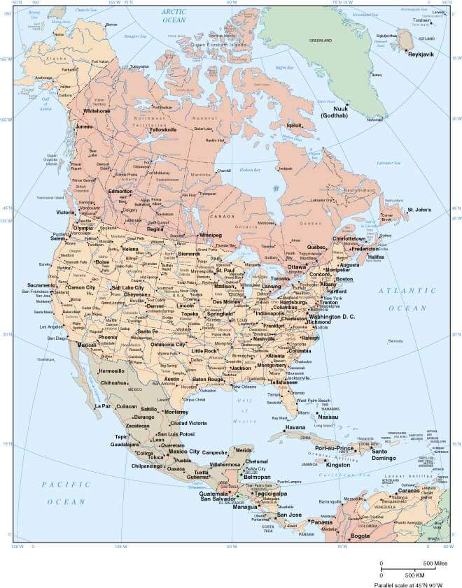 nordlich amerika stadte karte