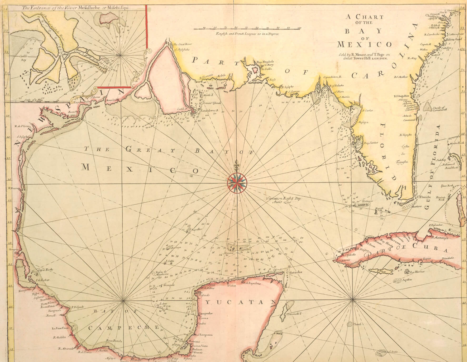 Karte der großen Bucht von Mexiko – 1700