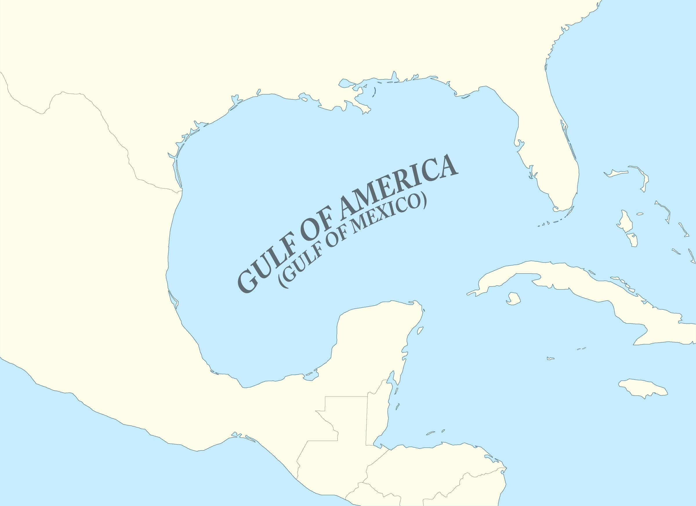 Leere Karte vom Golf von Amerika und Mexiko