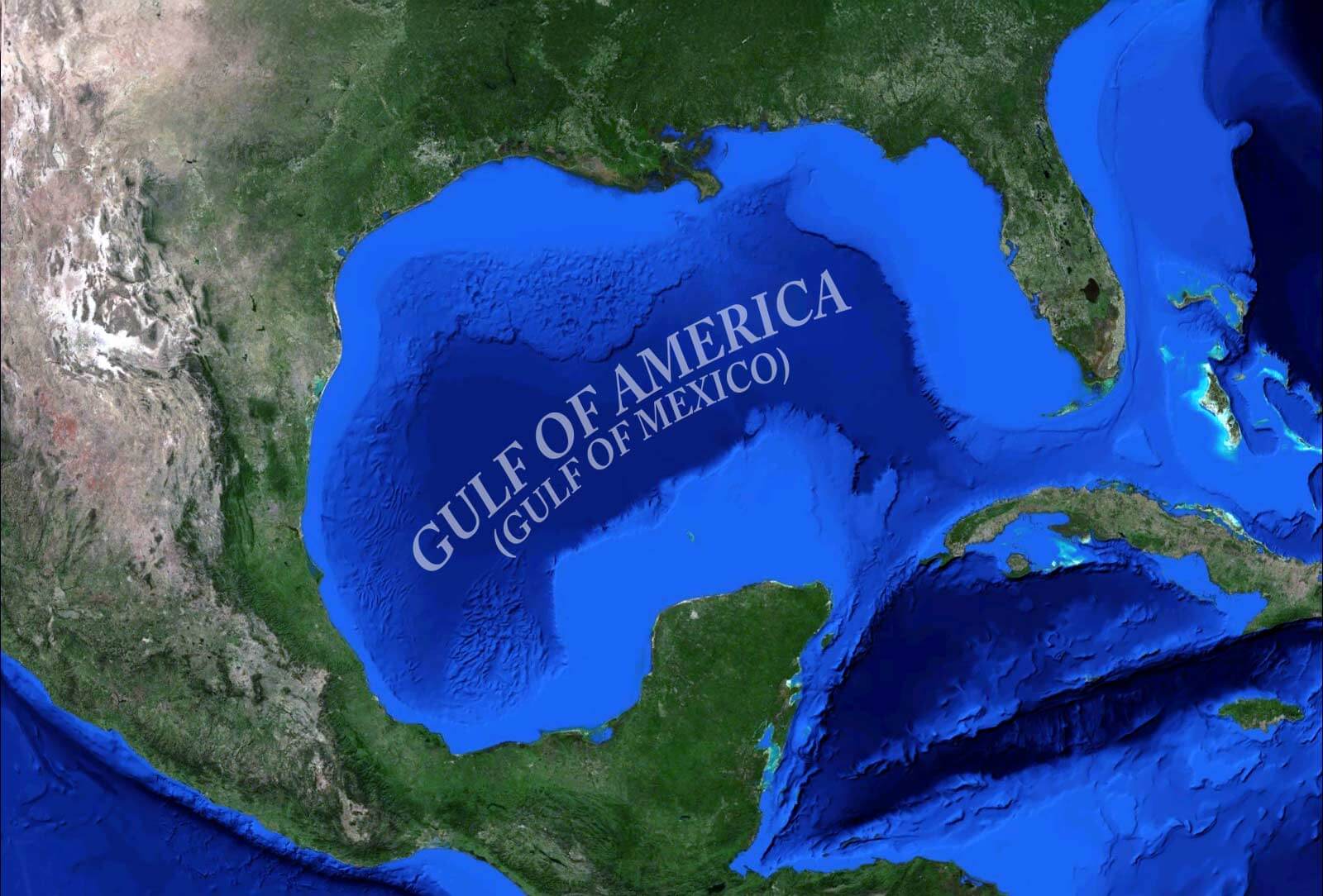 Satellitenkarte vom Golf von Amerika und Mexiko