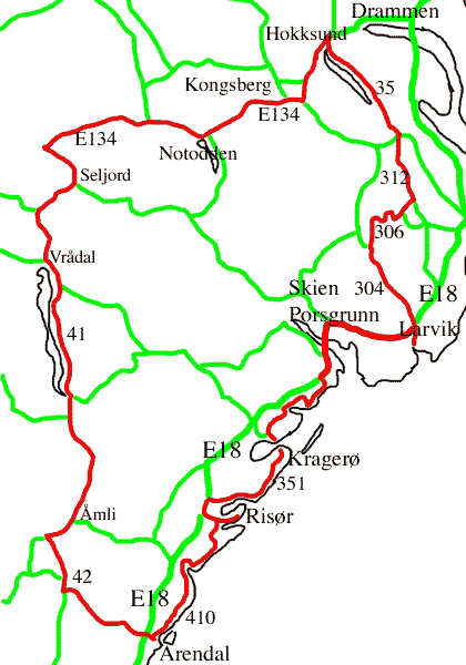 Risor Karte - Norwegen