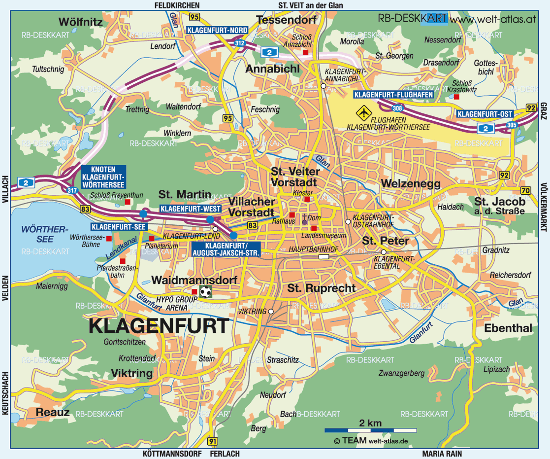 Klagenfurt stadt karte