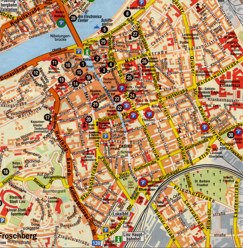 Linz stadt center karte