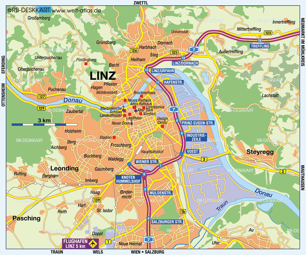 linz regionen karte