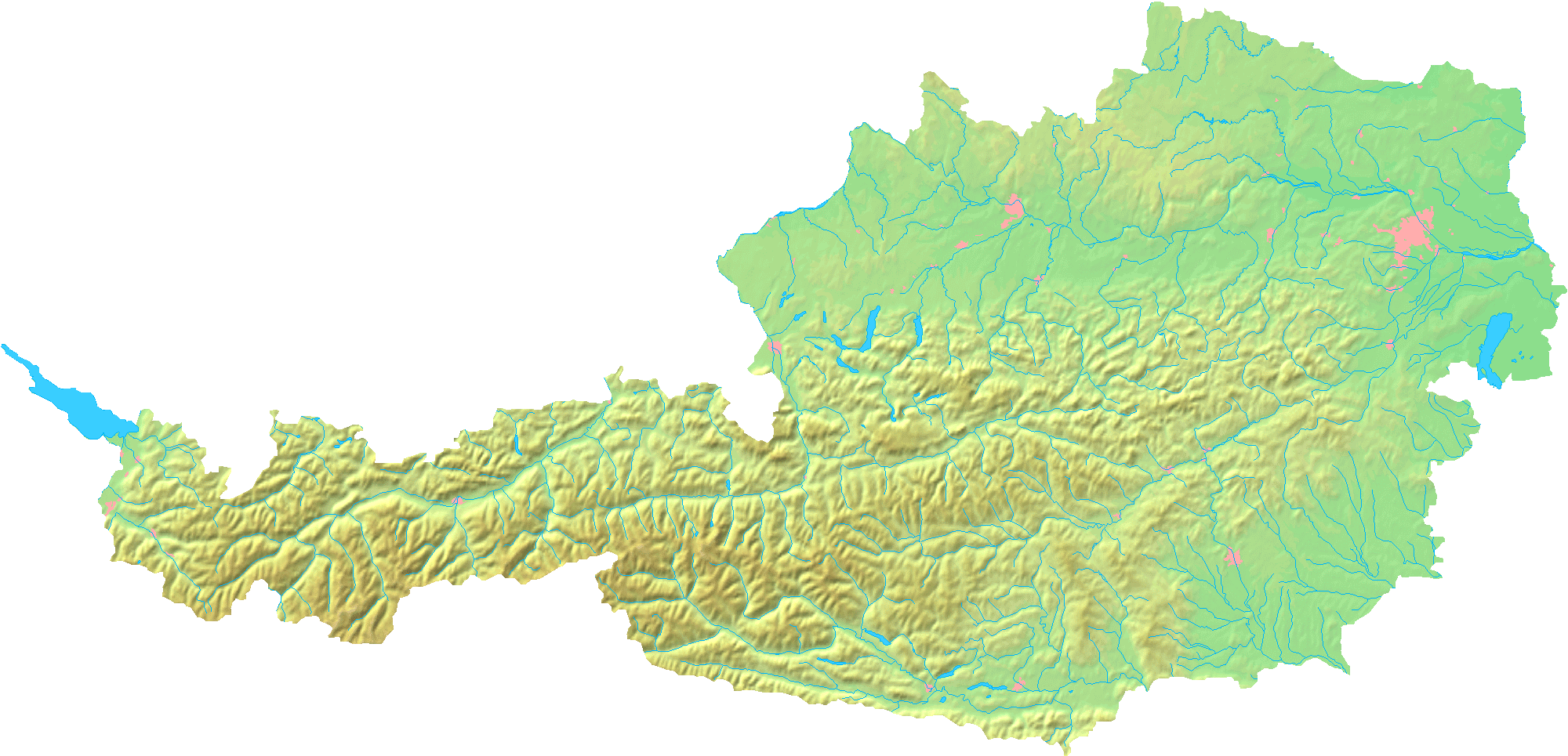 topographisch karte von osterreich 2008