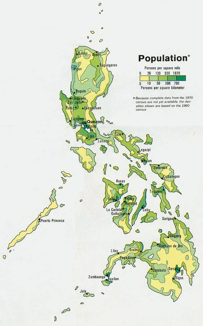 philippinen bevolkerung karte