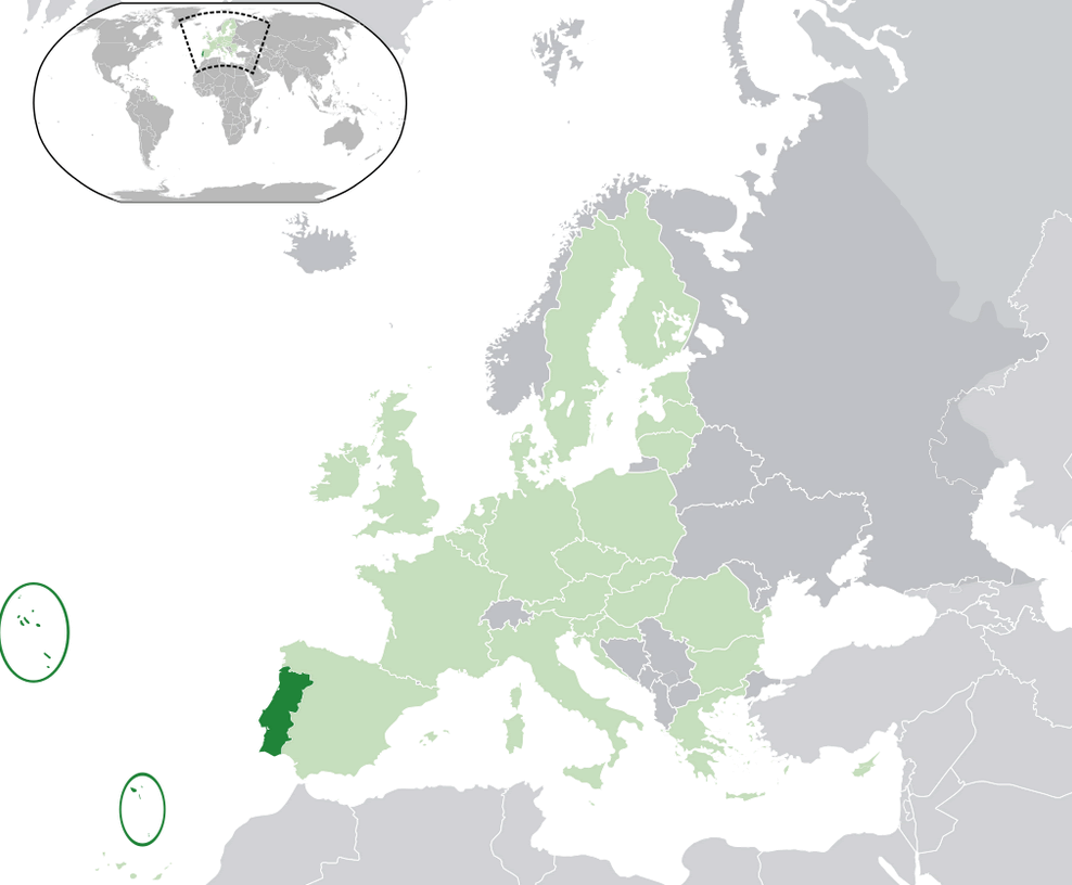 portugal europaan union karte