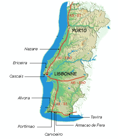portugal kusteline karte