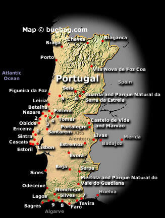 satallite portugal karte