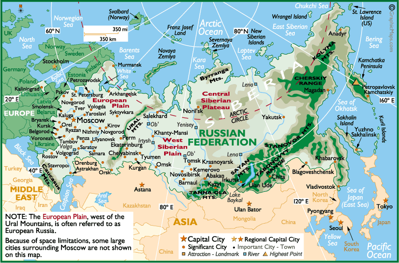 russland federation karte