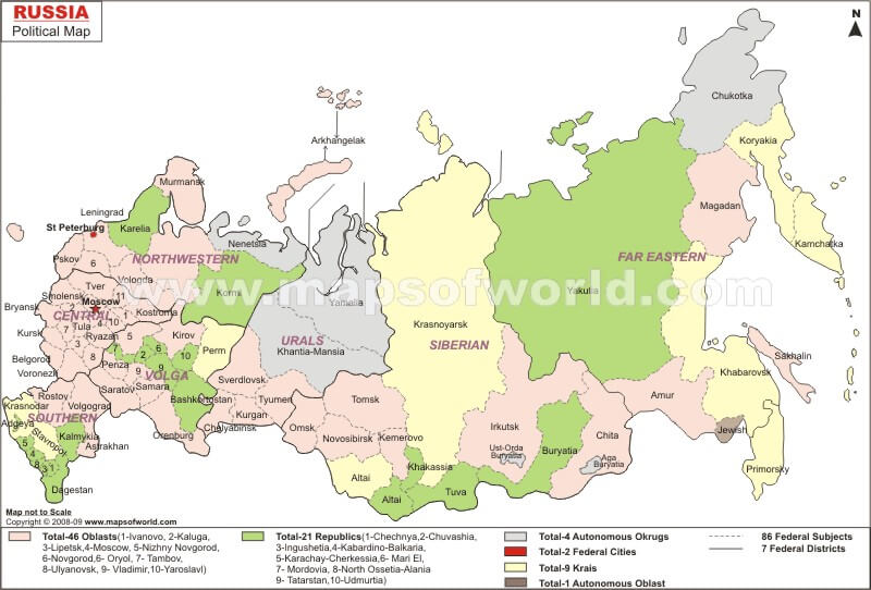 russland politisch karte