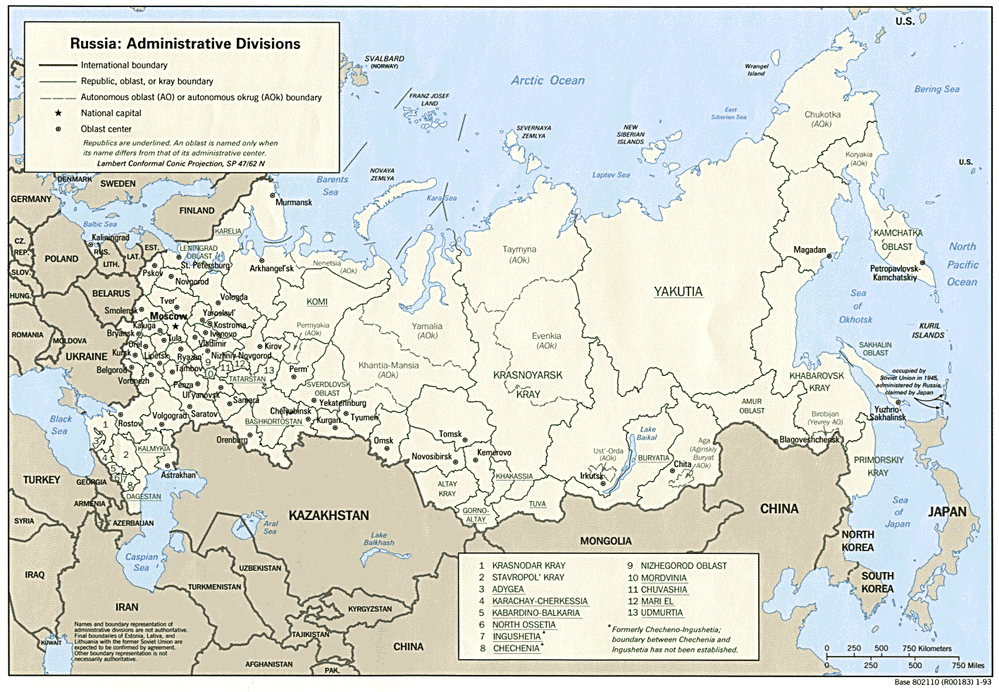 russland provinzen karte