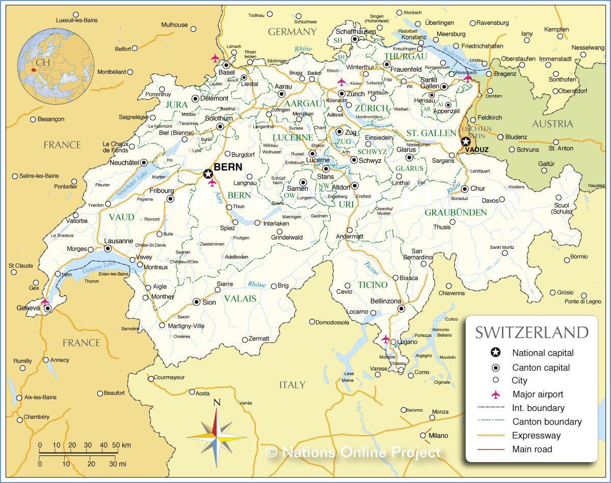 schweiz administration karte Aarau