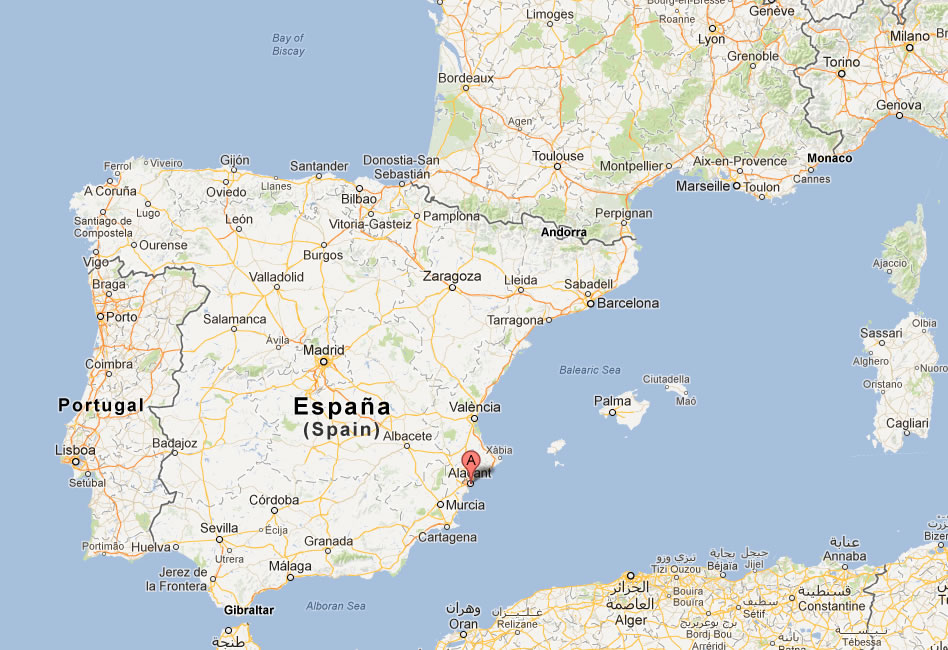 karte von Alicante spanien