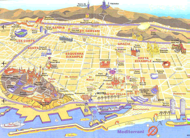 old Barcelona karte