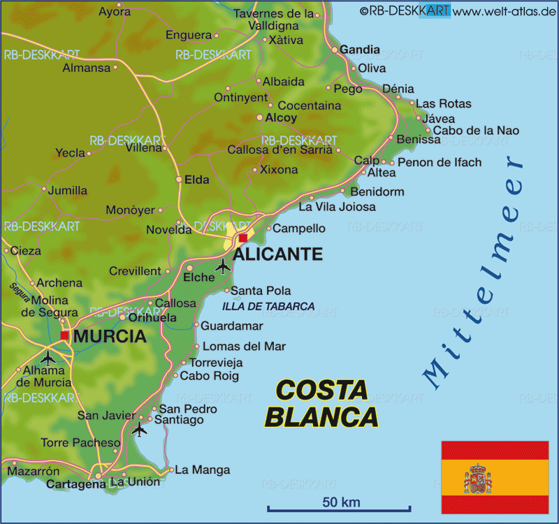 Cartagena spanien karte