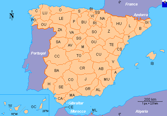 spanien La Coruna karte