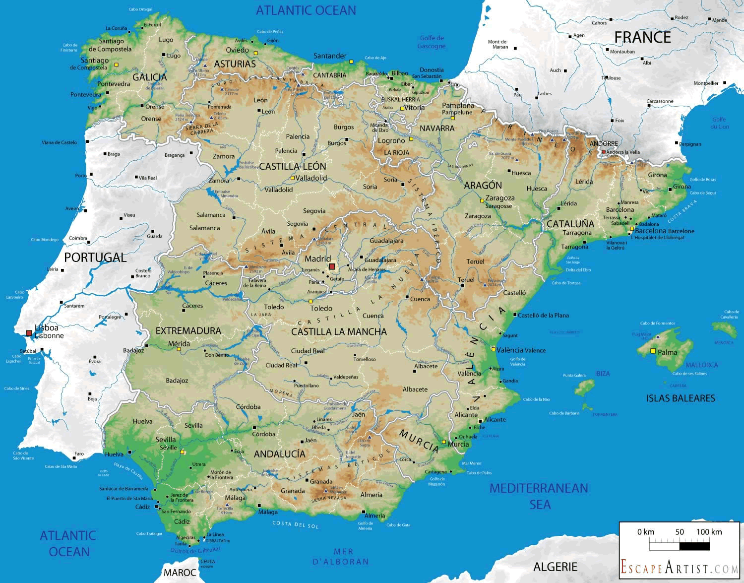 spanien provinzen karte