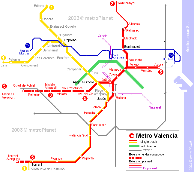 Valencia metro karte