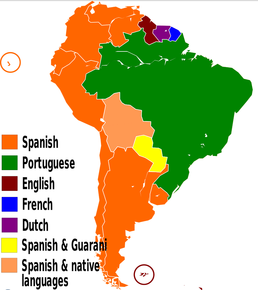 sprache karte von sudamerika
