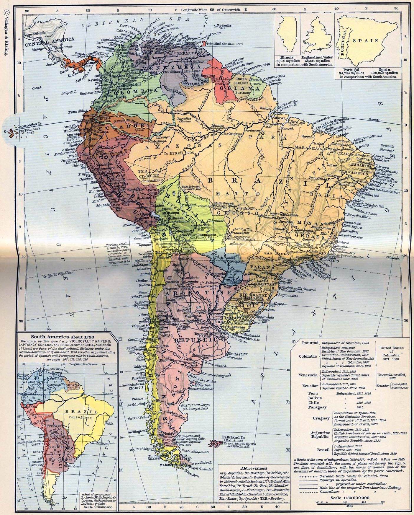sudamerika karte 1790 1911