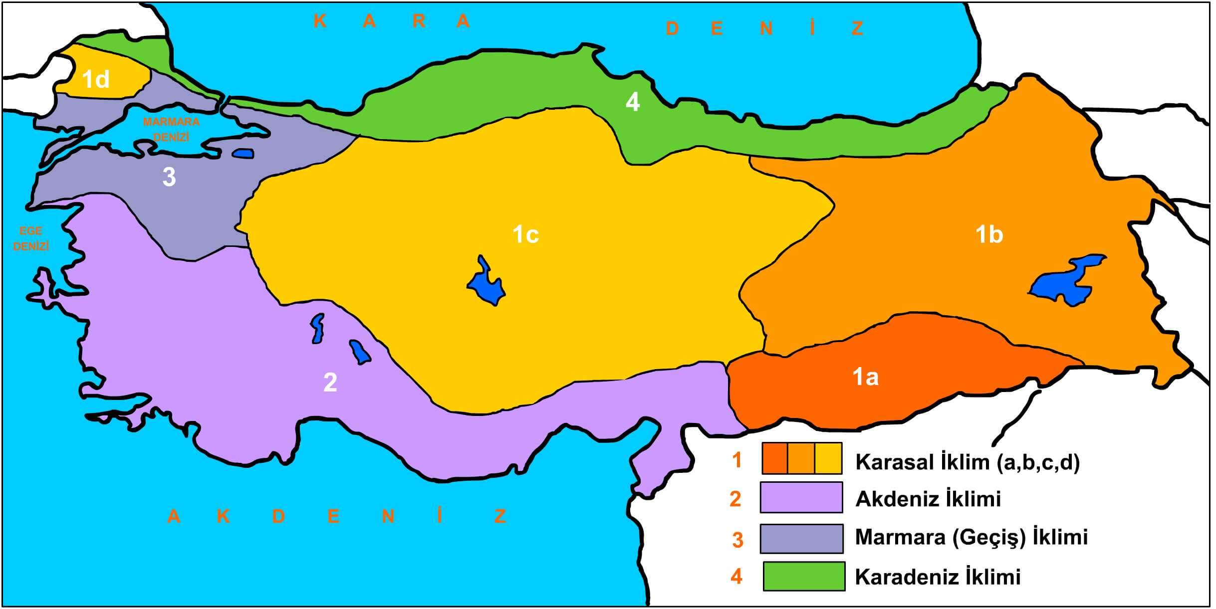 klima karte von turkei