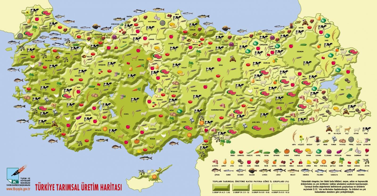 turkei agrikultur karte