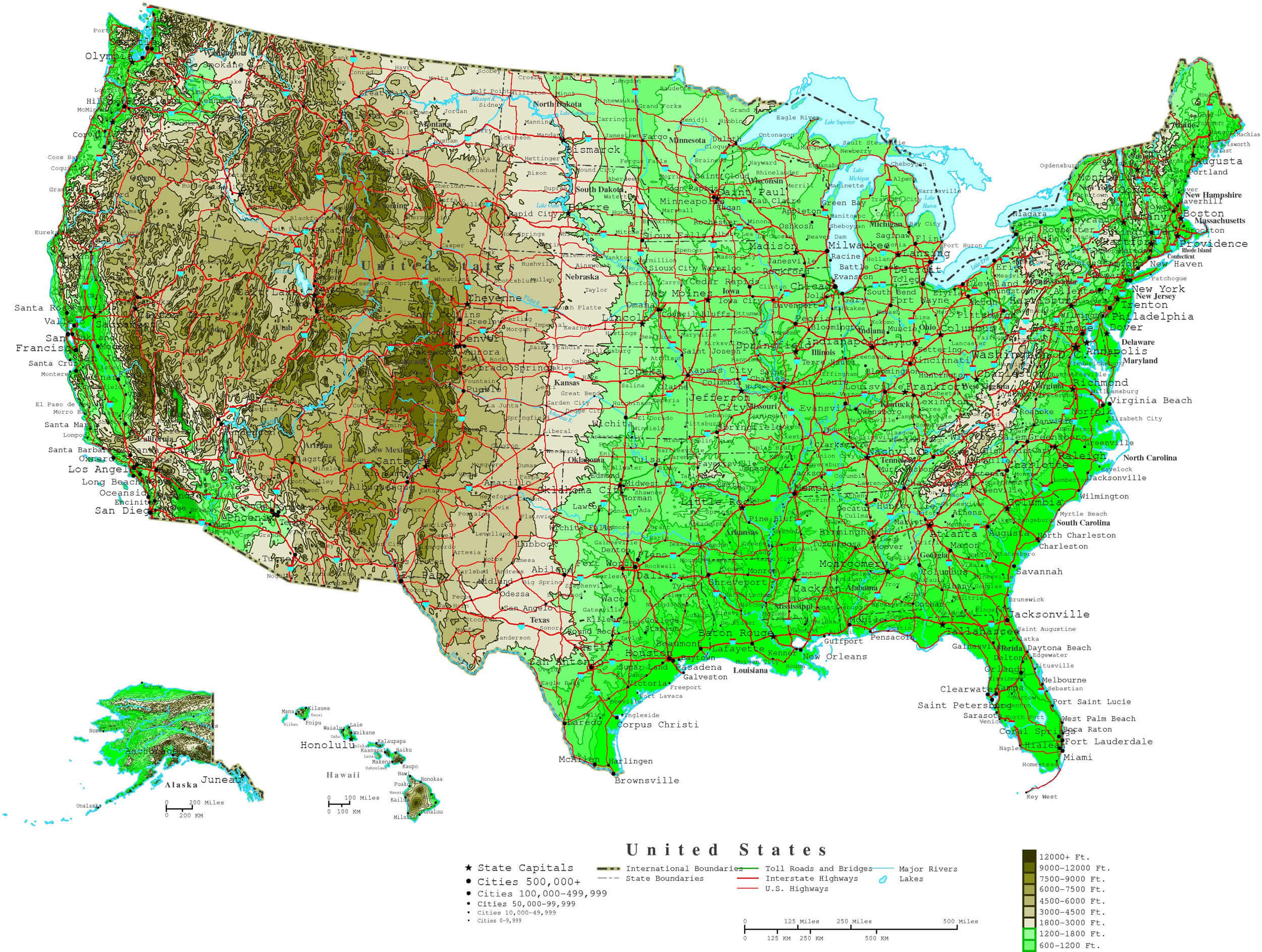 Vereinigte Staaten bevolkerung dichte stadte karte