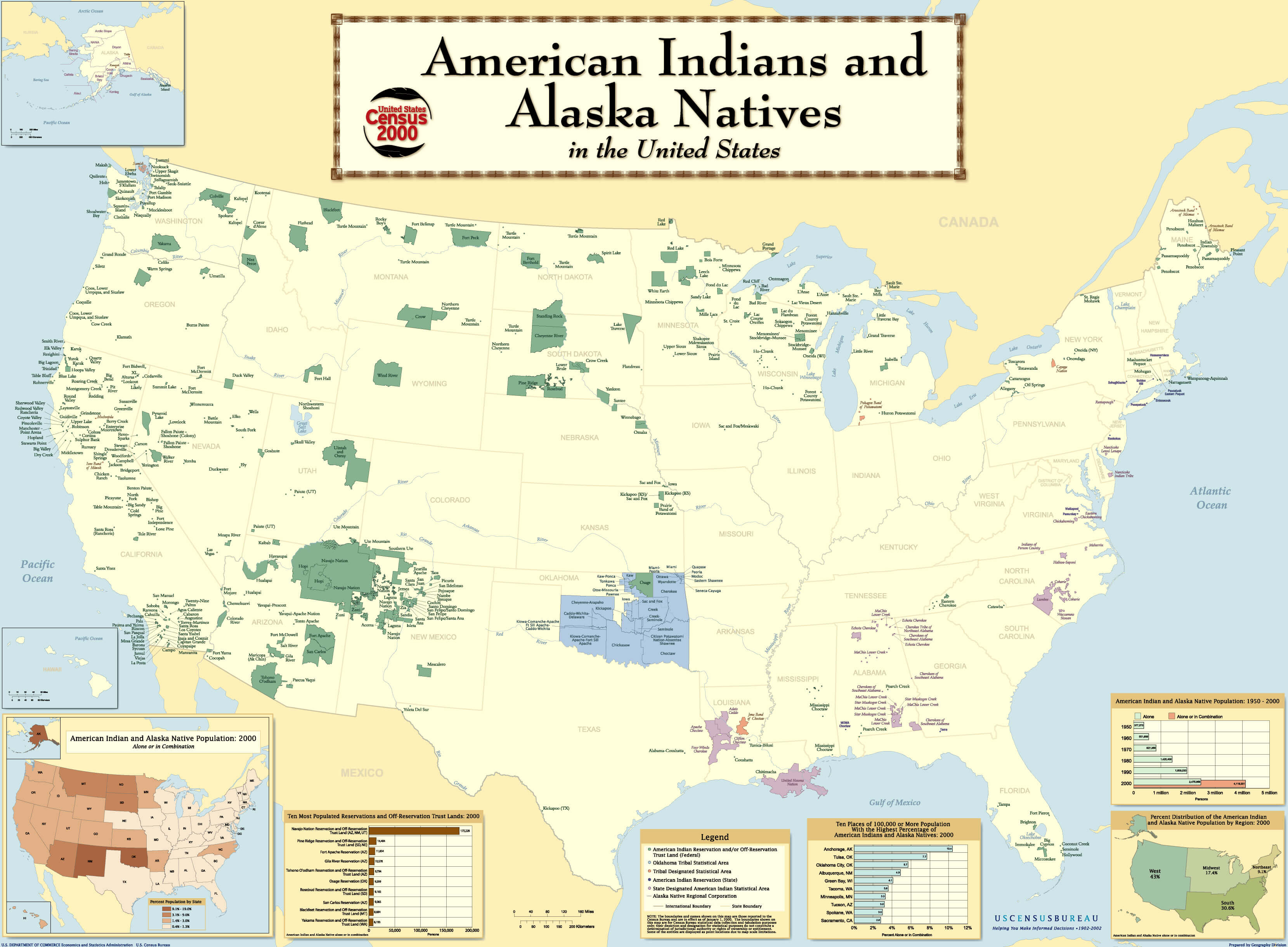 Vereinigte Staaten indienn stamme karte