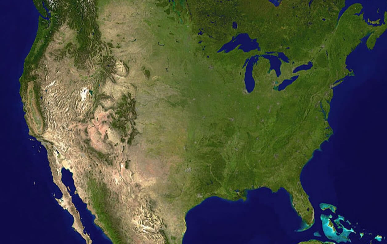 Vereinigte Staaten satellit bild karte