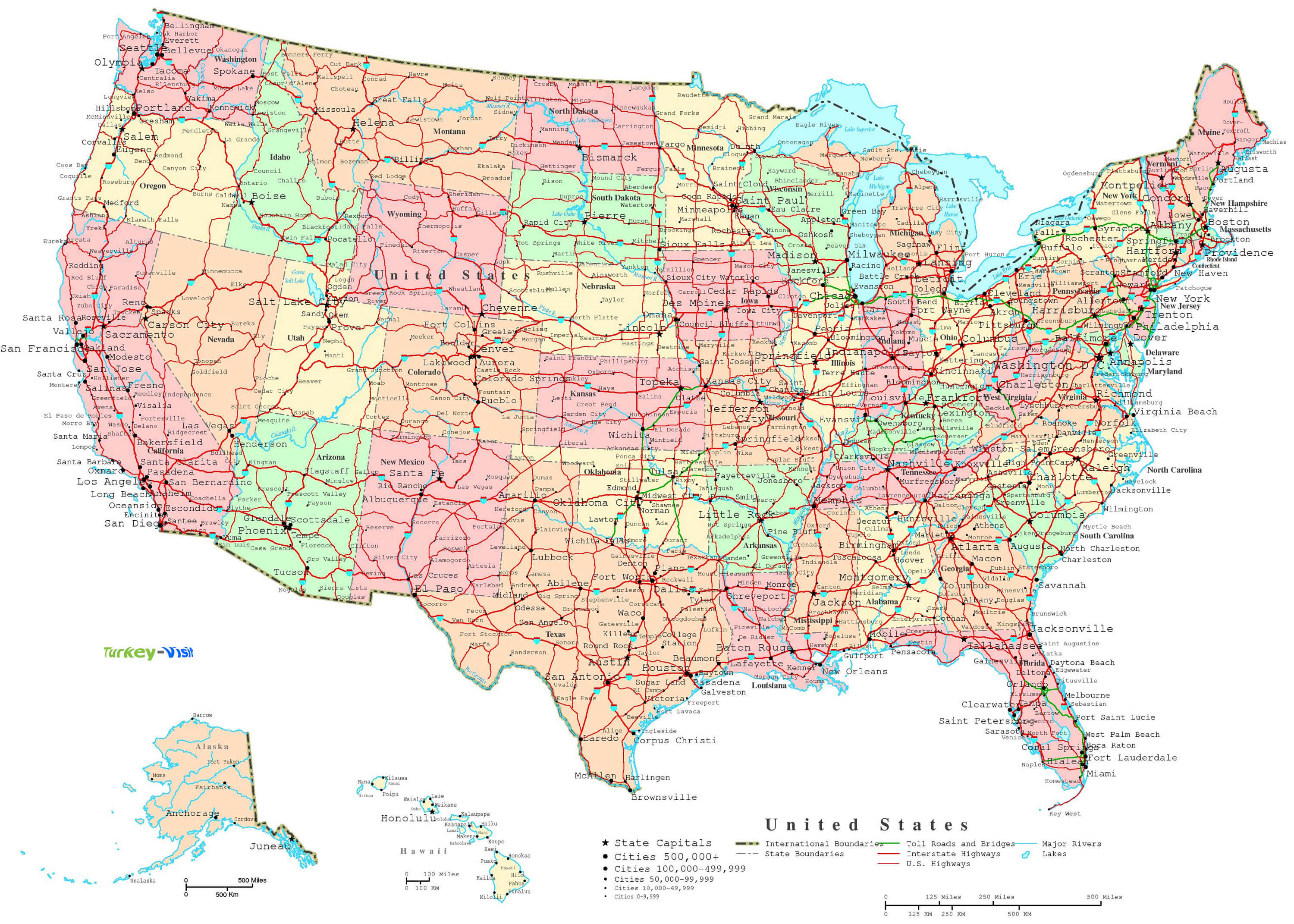 Vereinigte Staaten stadte karte b