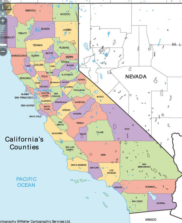 karte von california