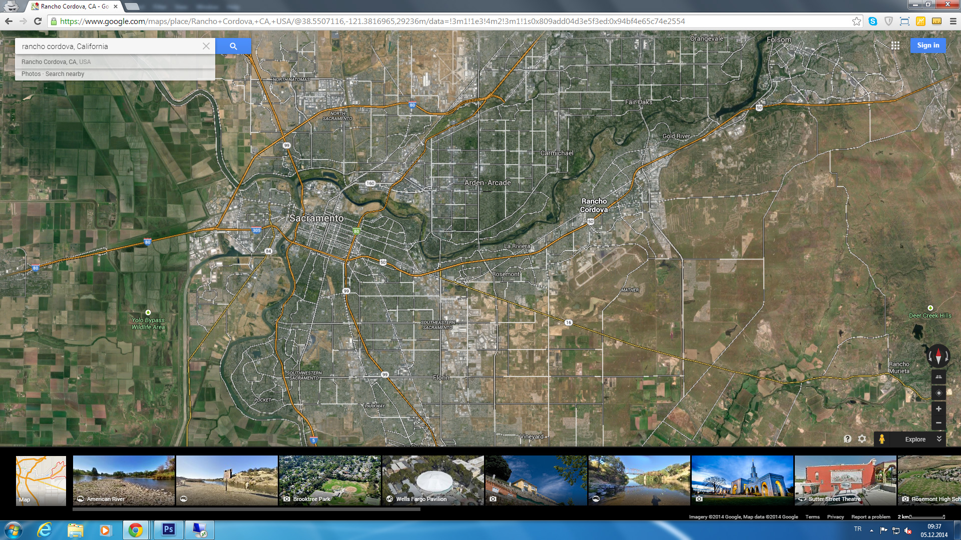 rancho cordova karte california us satellit