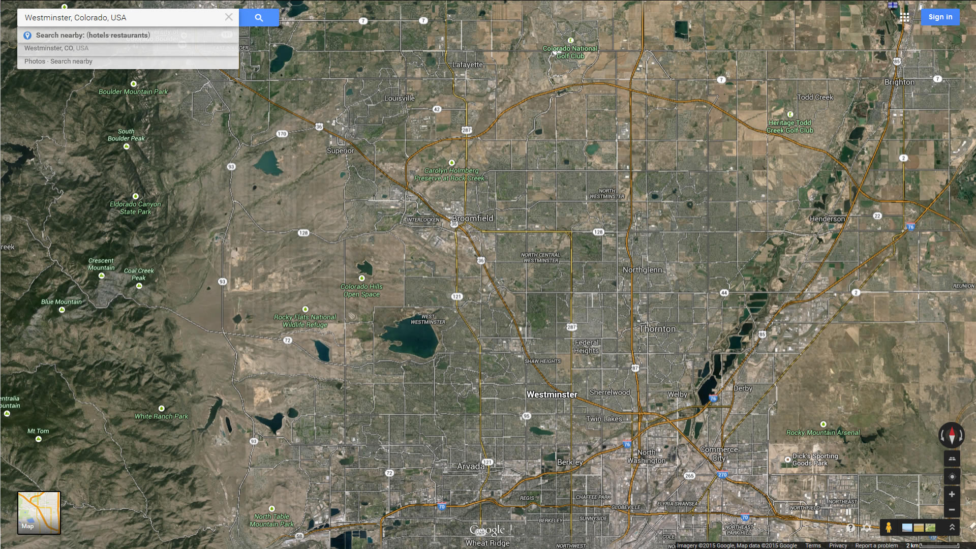 westminster karte colorado us satellit
