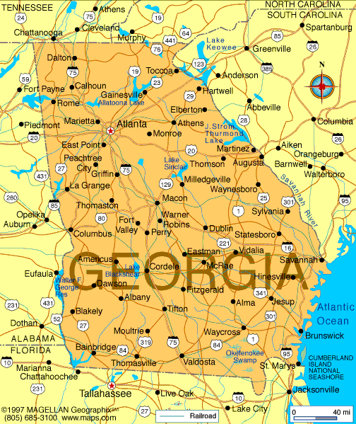 staat karte von georgien