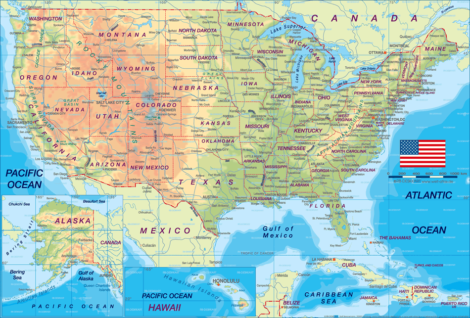 Karte von Vereinigte Staaten