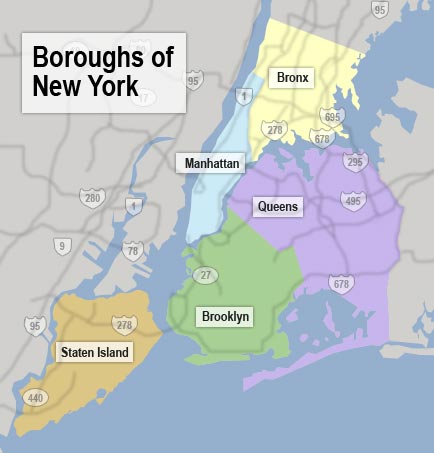 new york stadt boroughs karte