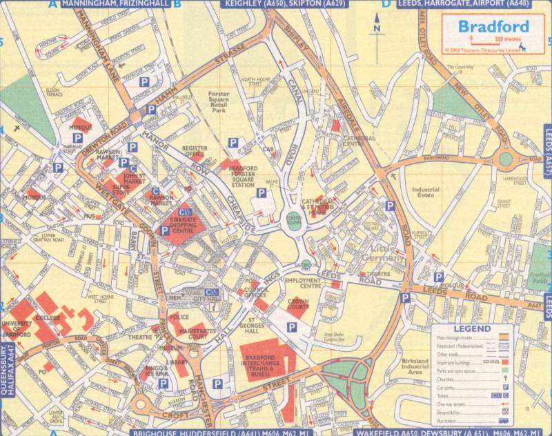 Bradford stadt center karte