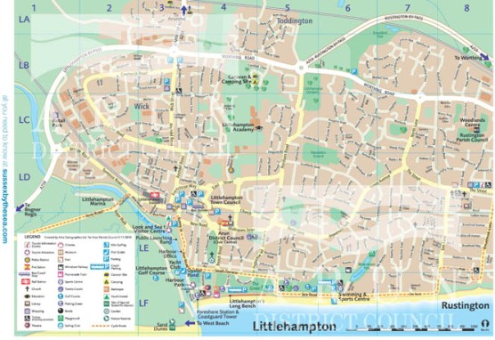 stadt center karte von Littlehampton