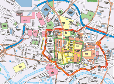 stadt centre karte von Leeds