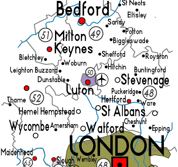 Luton provinzen karte