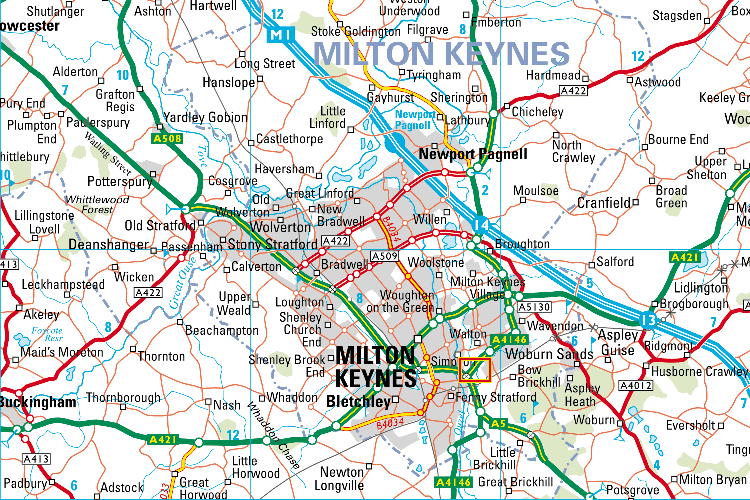 Milton Keynes karte