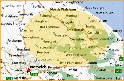 provinzen karte von Norwich